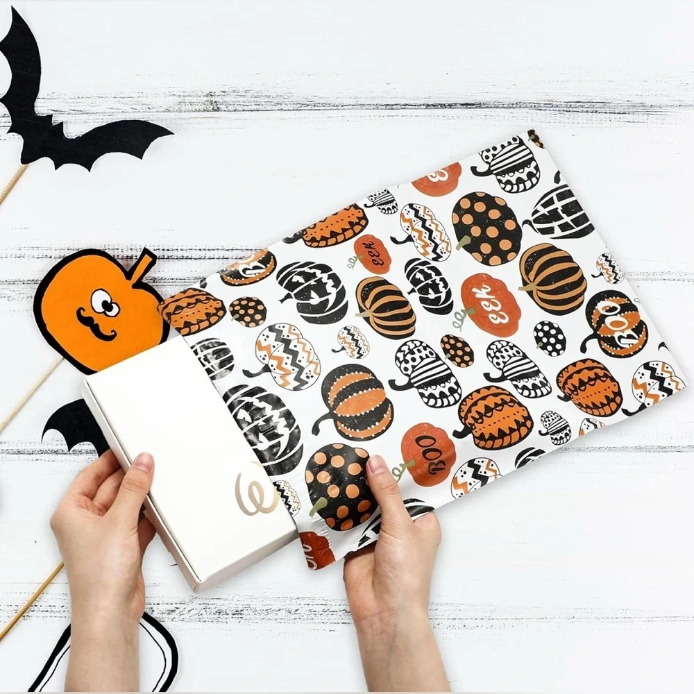 10 Count - 10x13 Polymailers (5/PINK PUMPKINS) + 5/ORANGE PUMPKINS)